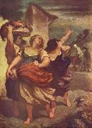 Honore Daumier sein Sohn und der Esel oil painting